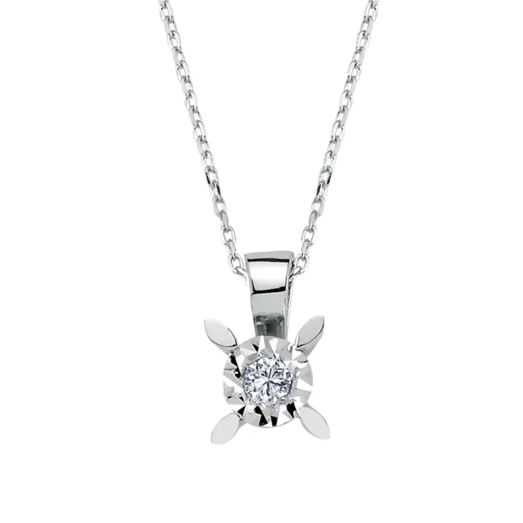 0.06 Karat Pırlanta Tektaş Kolye L035745