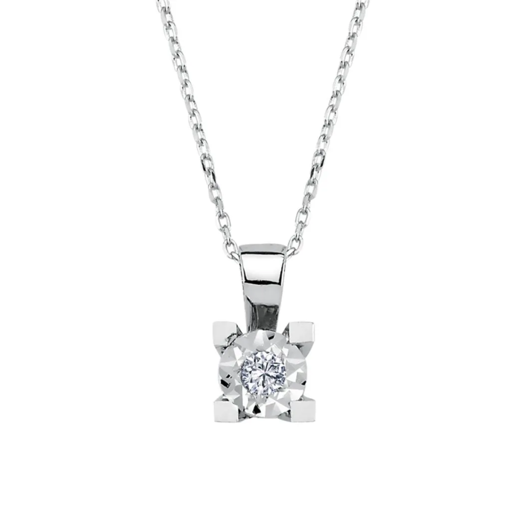 0.04 Karat Pırlanta Tektaş Kolye L036655