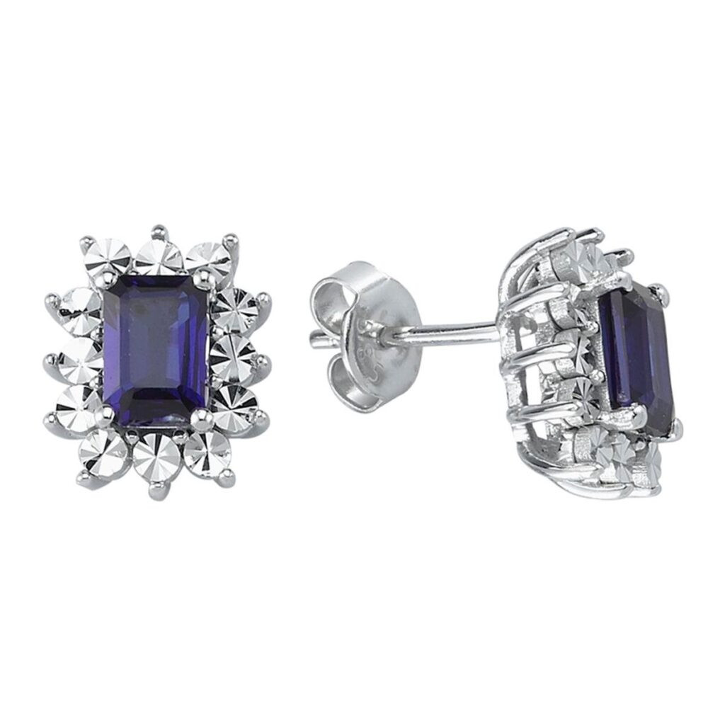 1.36 Karat Pırlanta Safir Küpe L045178