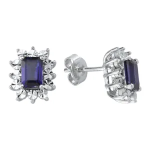 1.36 Karat Pırlanta Safir Küpe L045178