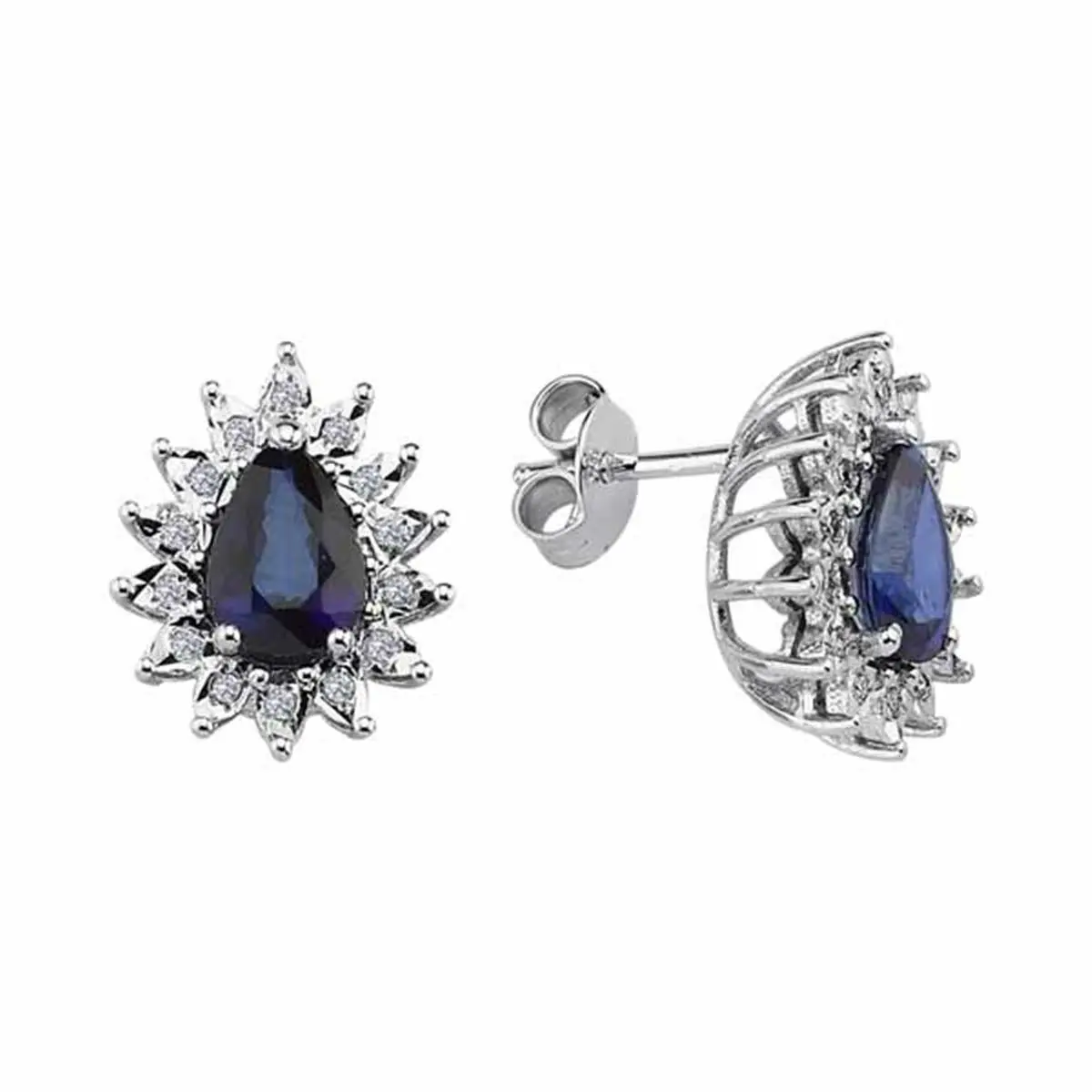 1.93 Karat Pırlanta Safir Küpe L048273