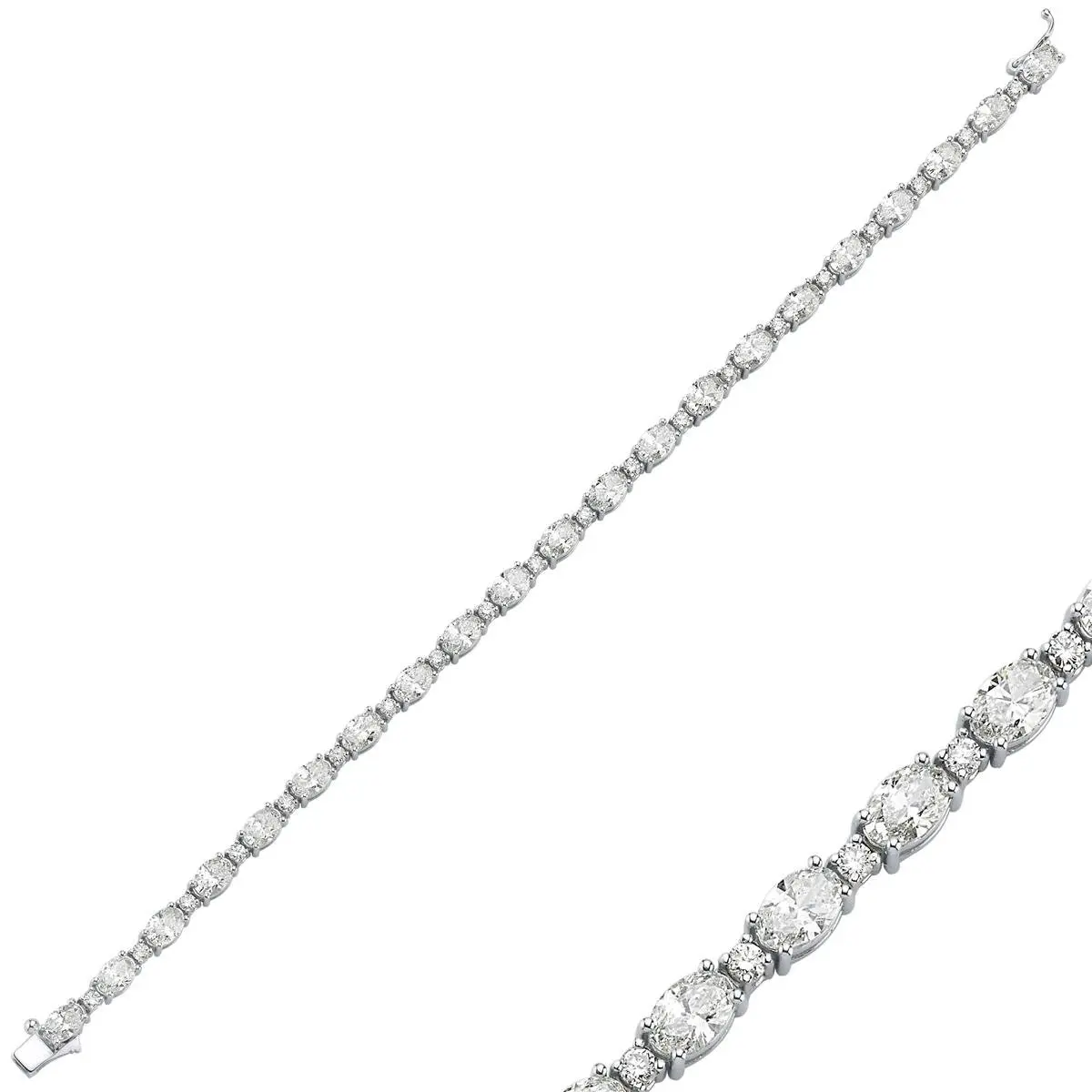 7.21 Karat Pırlanta Tasarım Bileklik L053530 - 1