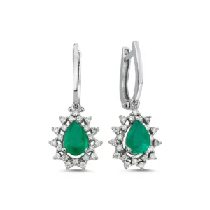 1.78 Karat Pırlanta Zümrüt Küpe L056283