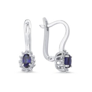 0.69 Karat Pırlanta Safir Küpe L056420