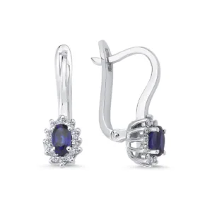 0.69 Karat Pırlanta Safir Küpe L056420